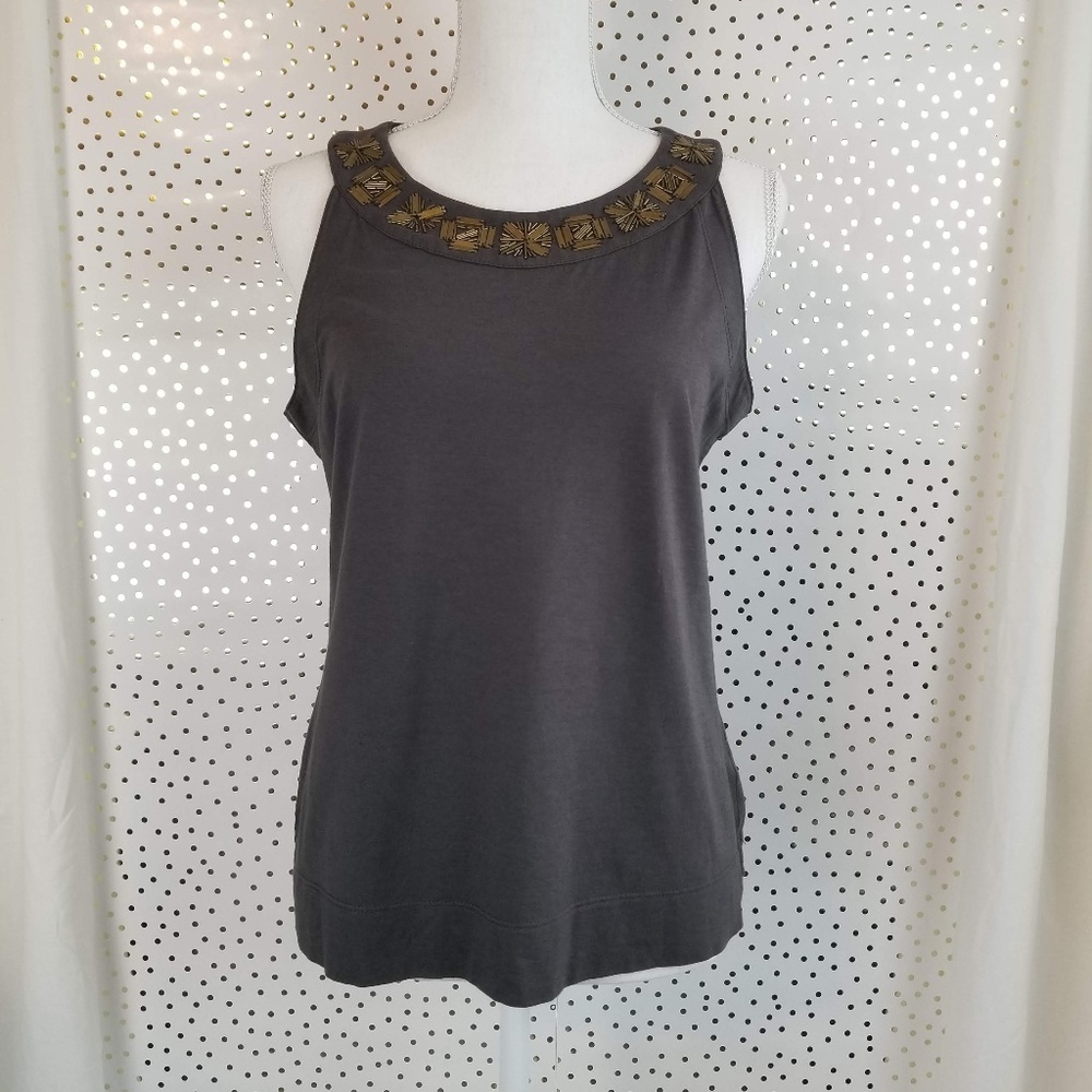 Banana Republic | Embellished Gray Tank | Medium